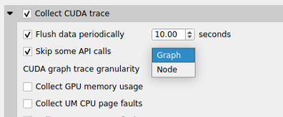 Configure CUDA graph trace