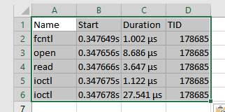 Events View paste into spreadsheet