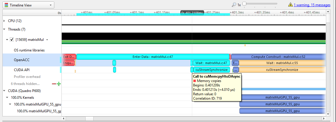 OpenACC rows