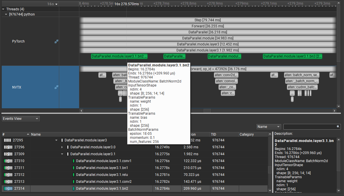 PyTorch Autograd NVTX