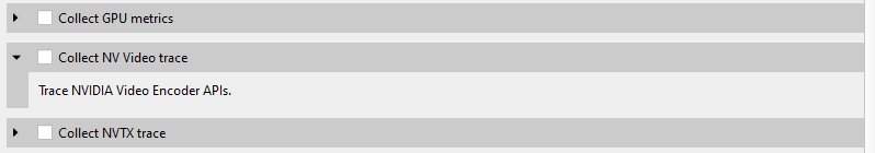 NV Video Codec SDK trace selection