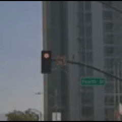 Animated reconstruction showing a traffic light changing state