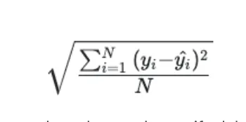 Formula for RMSE: square root of MSE