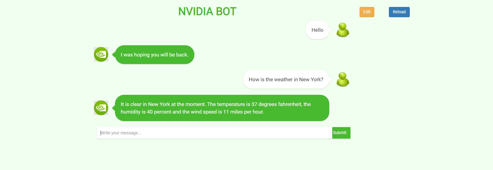 UCF Text Bot App User Interface