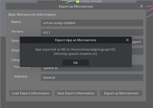 UCF Studio - Export App as MS - Export Success
