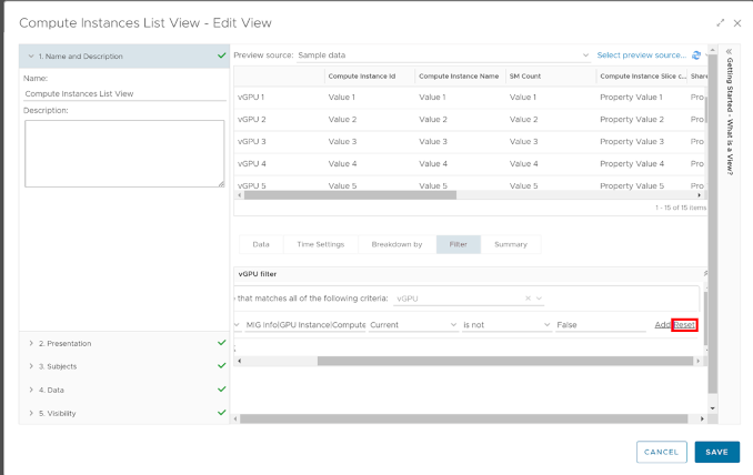 Screen capture showing how to clear the filter applied to the Compute Instances List View window