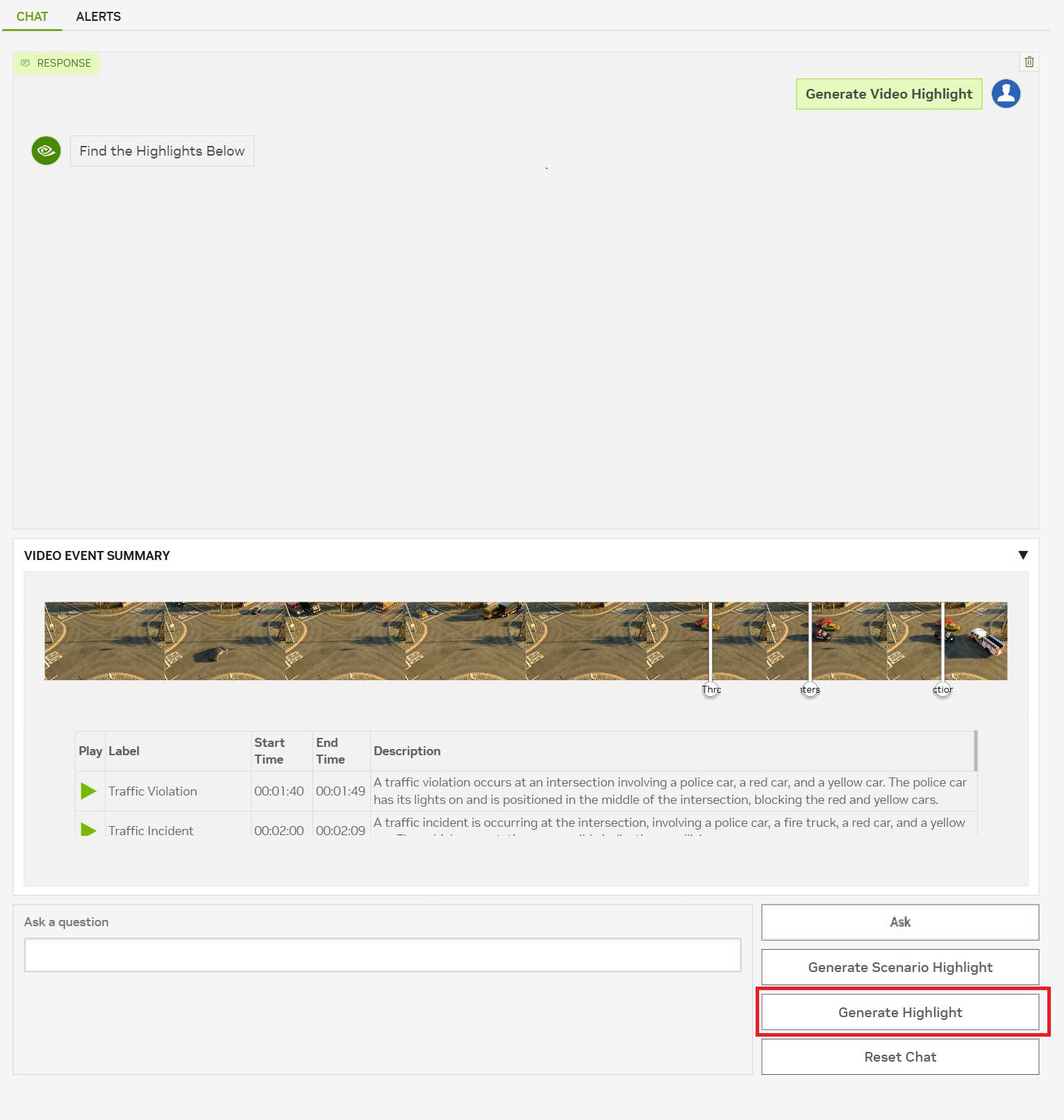 Video file highlights