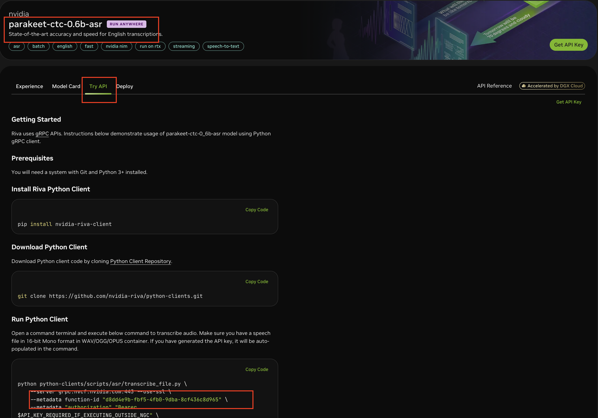 Parakeet Function ID