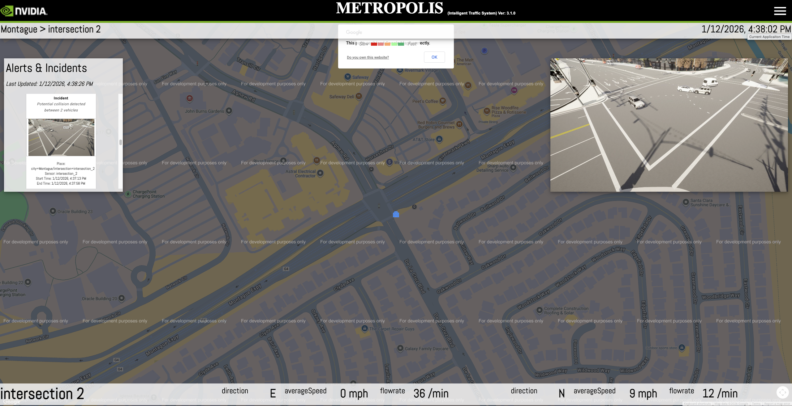 SDG video output visualized in Map UI