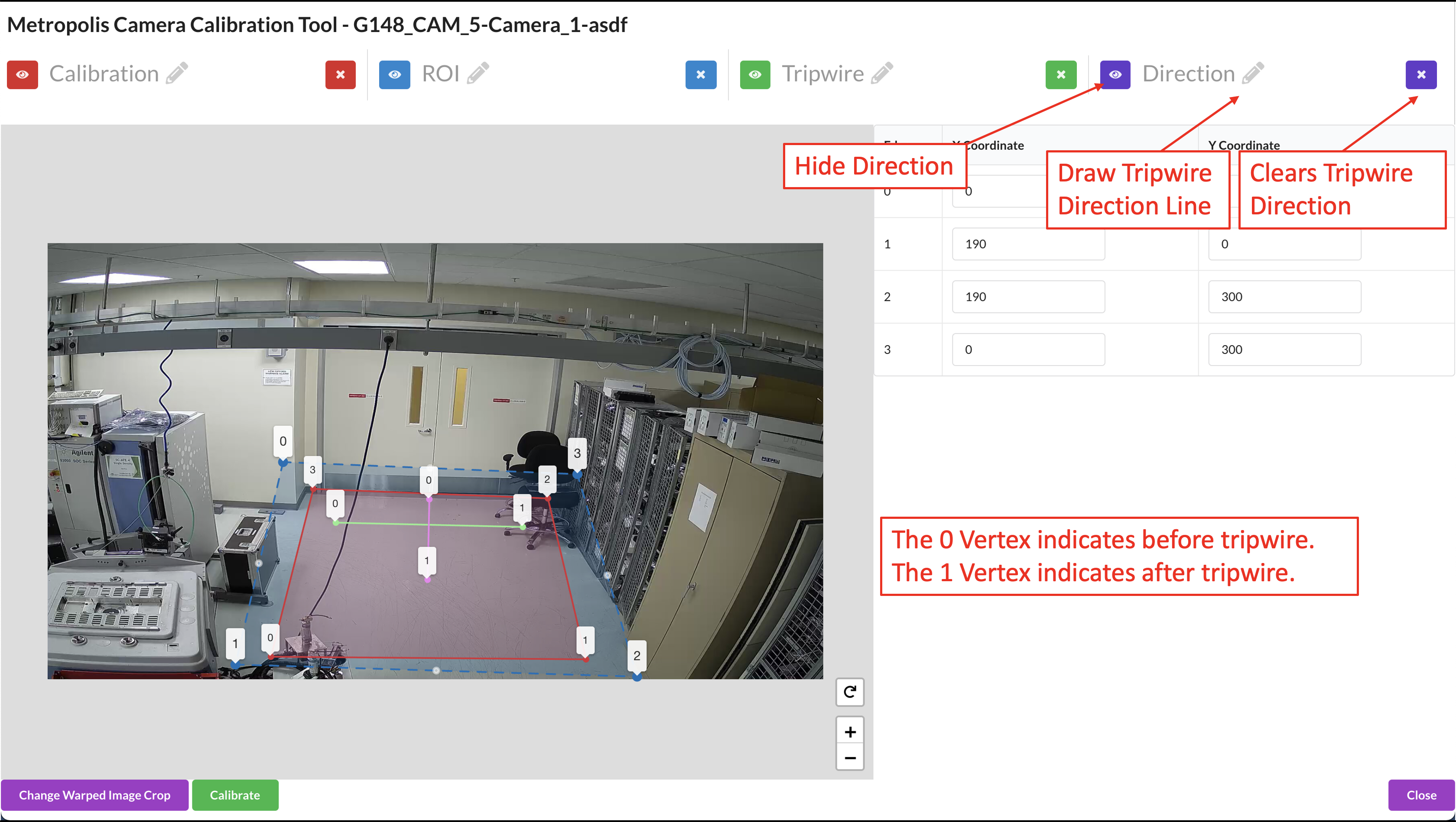 Tripwire Direction Creation
