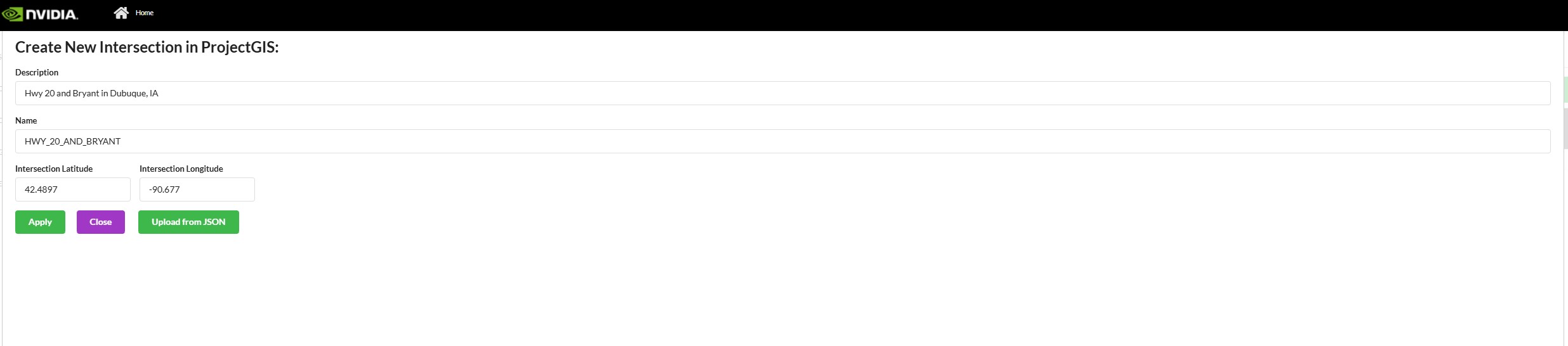 Create New Intersection