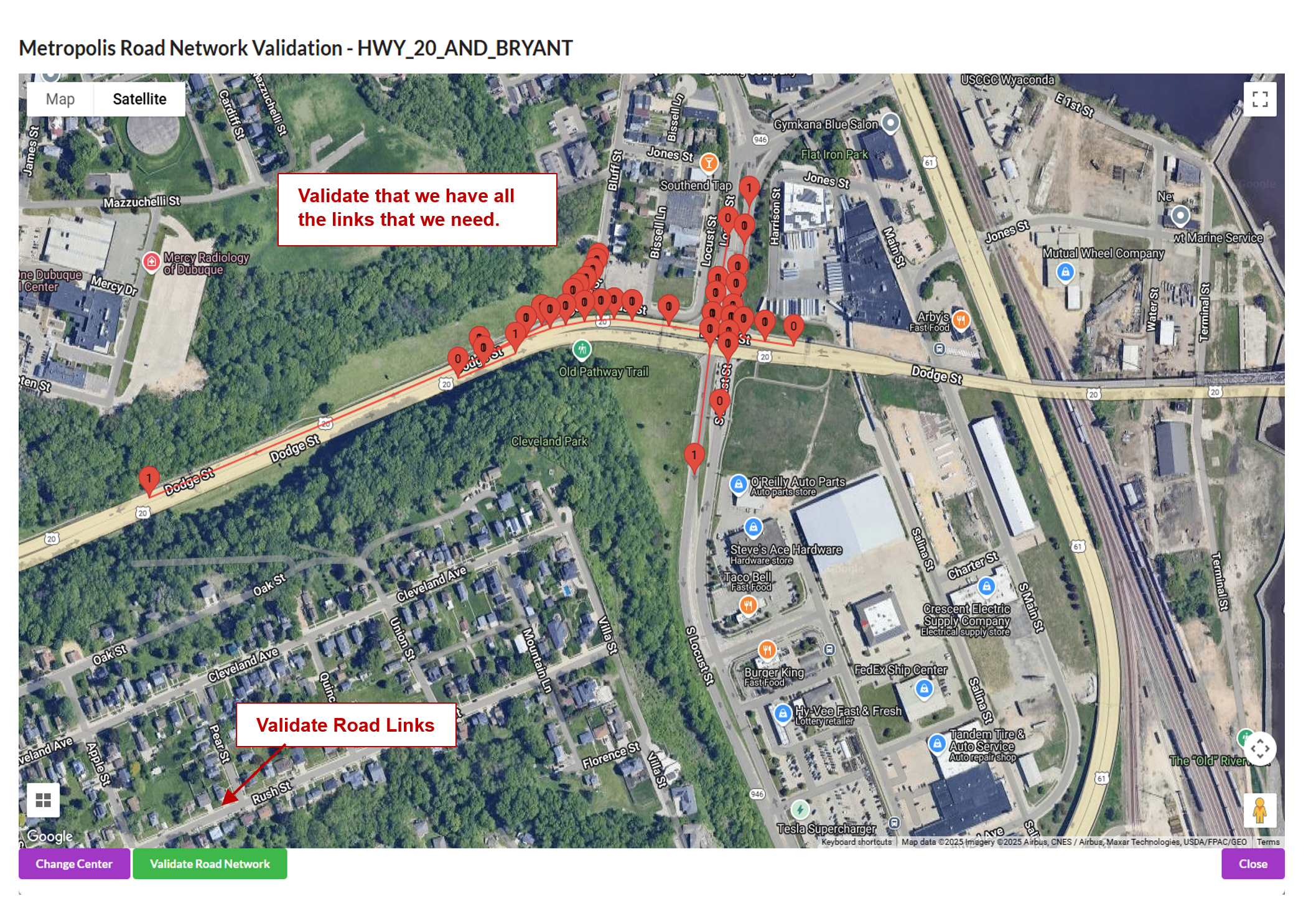 Road Link Validation Step 1