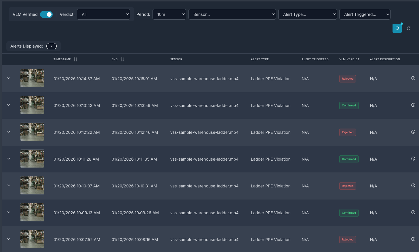 Alerts Tab in the Agent UI
