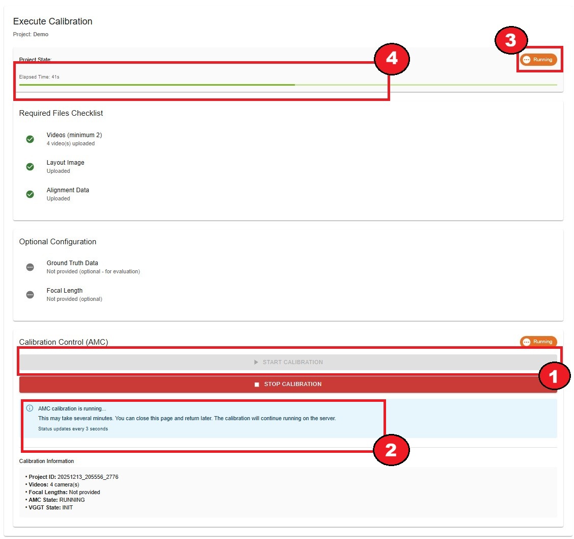 AMC Calibration Running