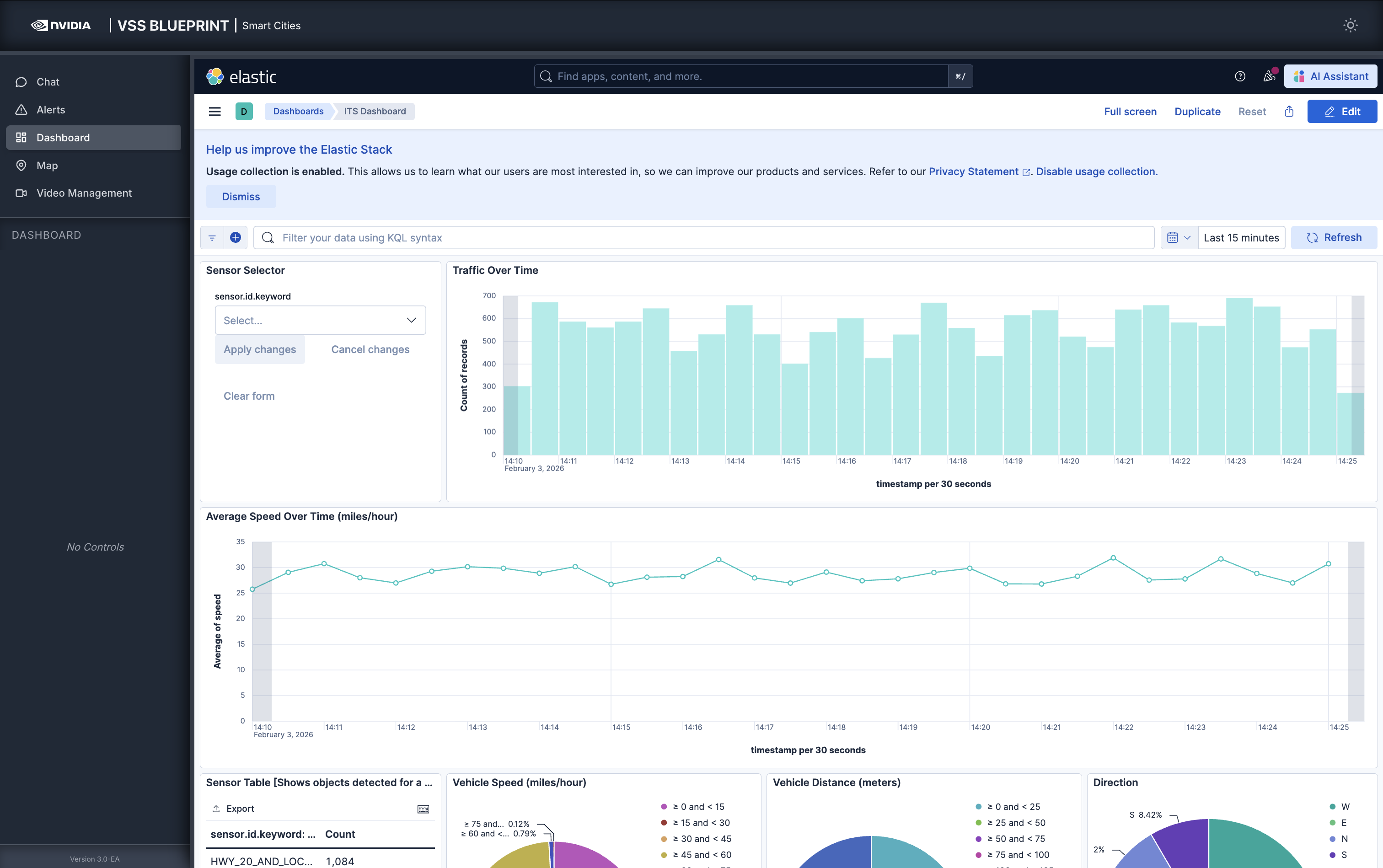 VSS Reference User Interface - Dashboard Tab