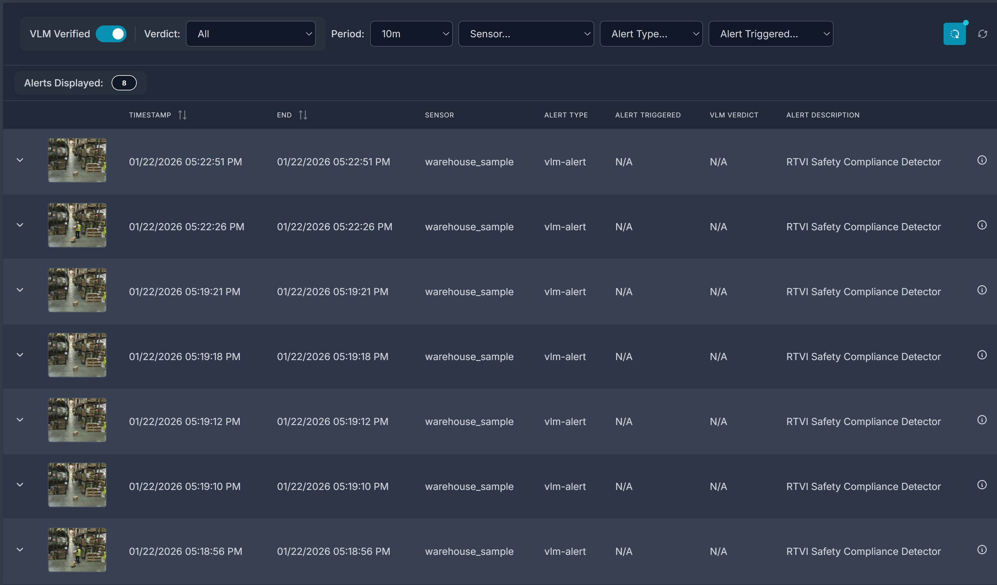 Alerts Tab in the Agent UI