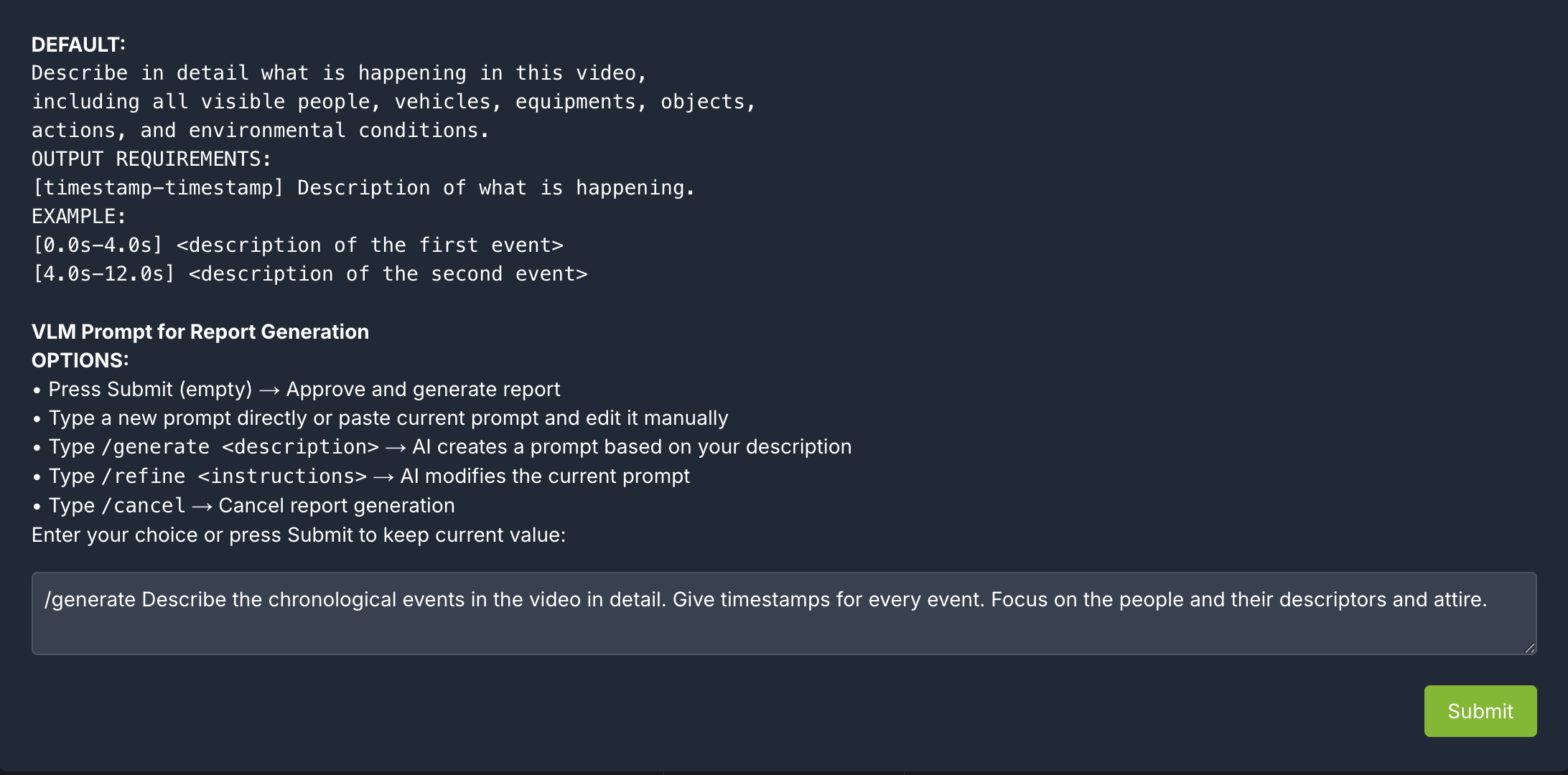 HITL: Generate new prompt based on description