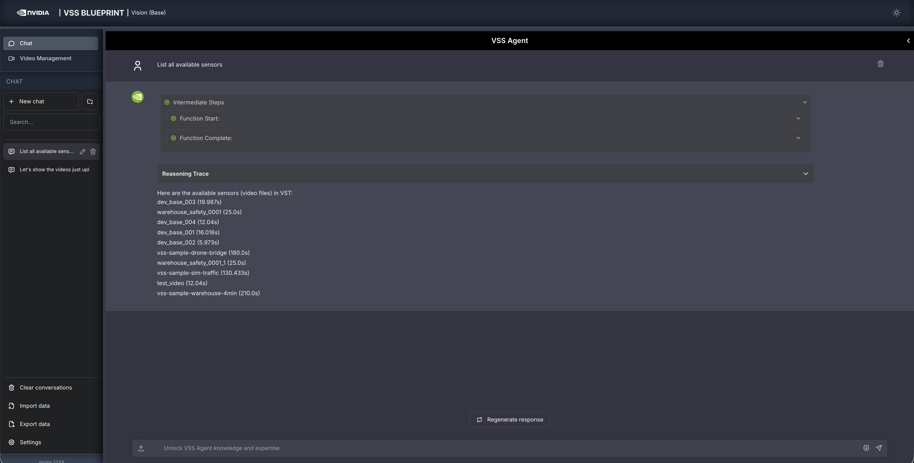 Query: List all available sensors