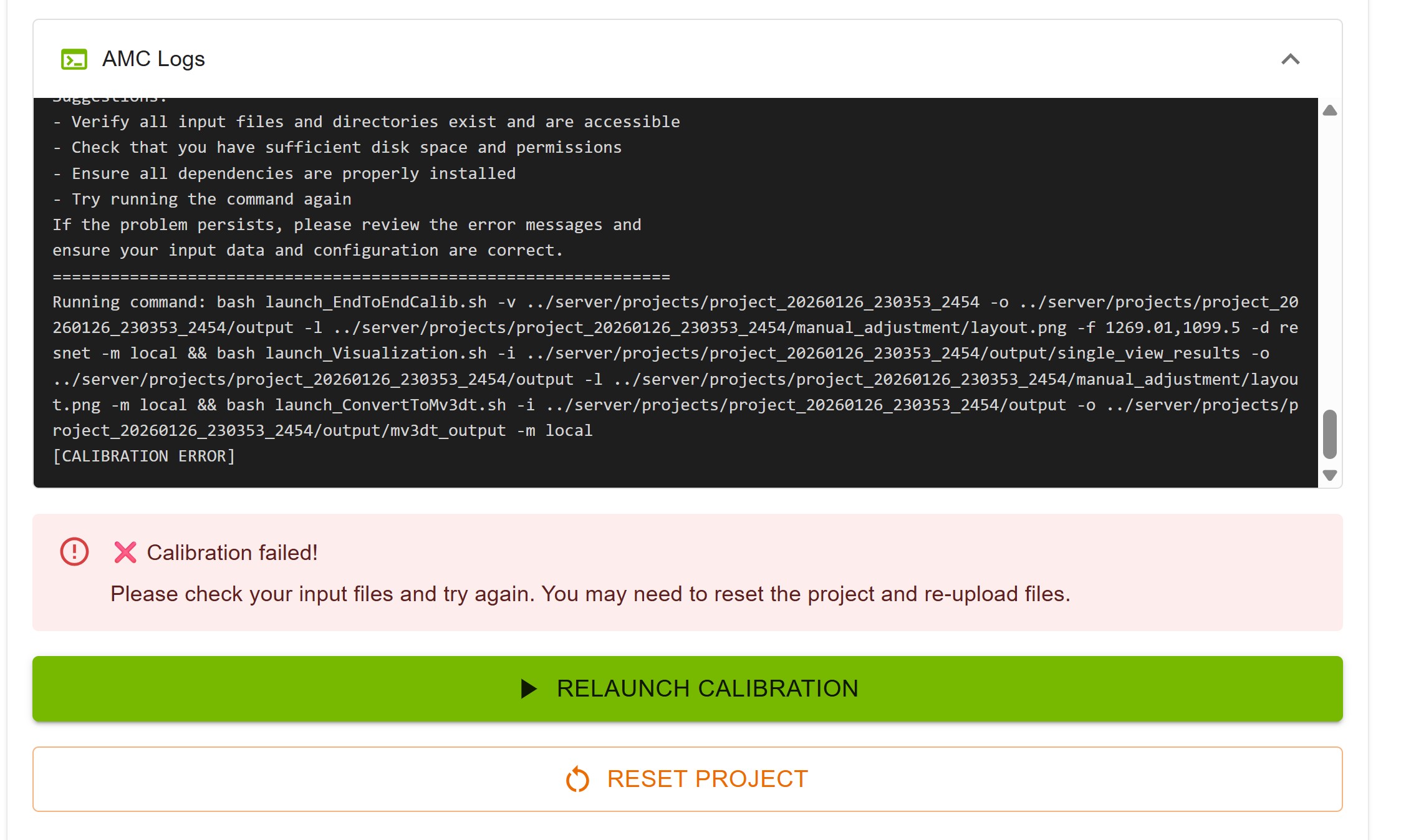 AMC Calibration Error