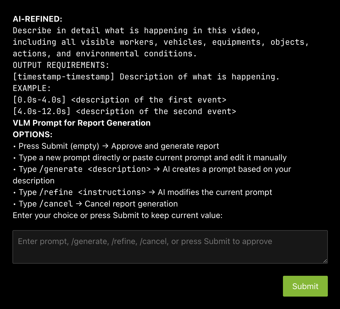 HITL: LLM-refined prompt result