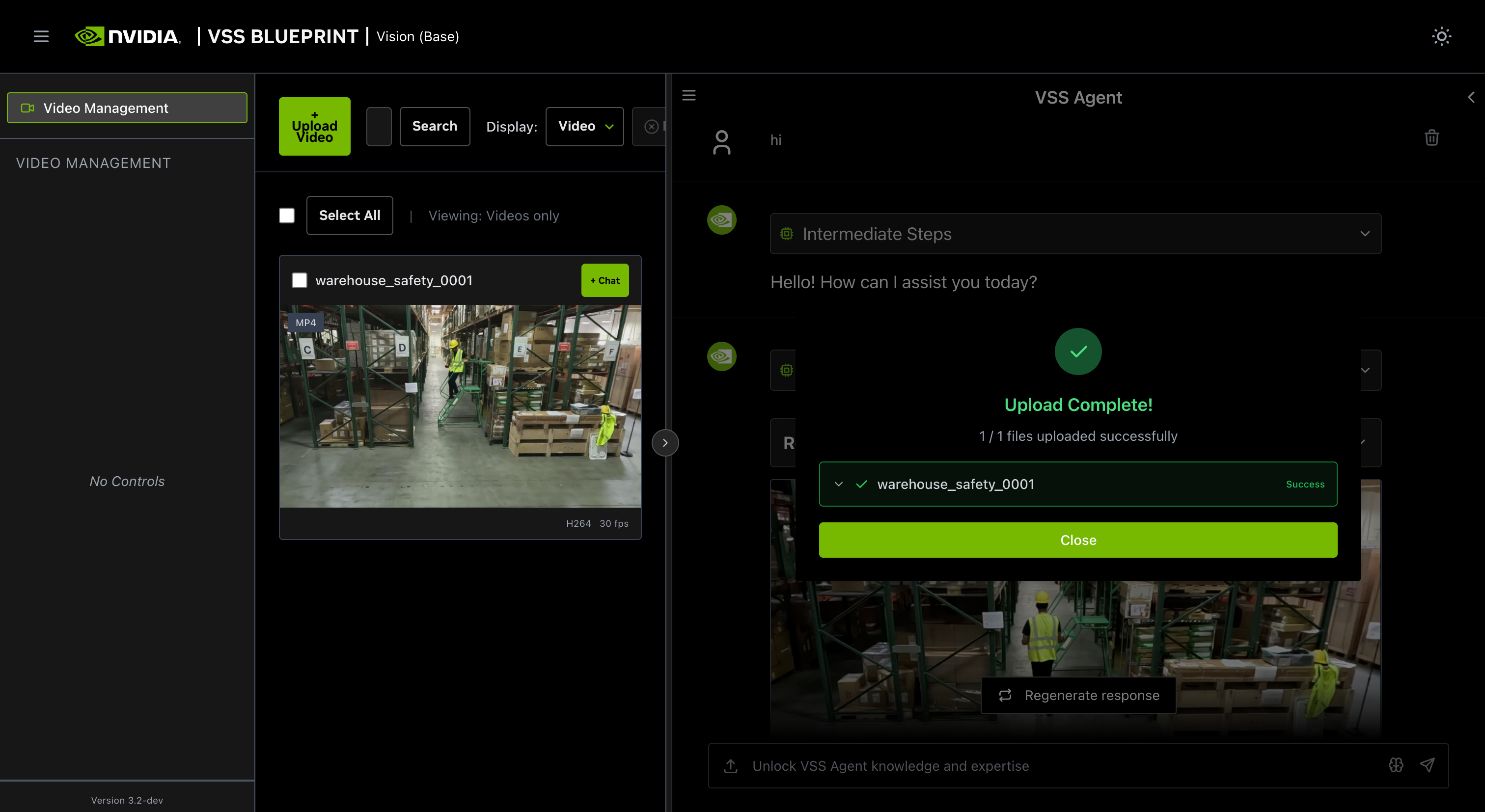 Upload success popup