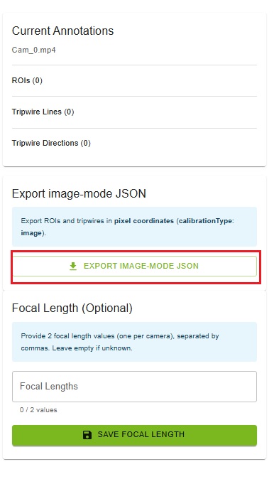 Export Image-Mode JSON