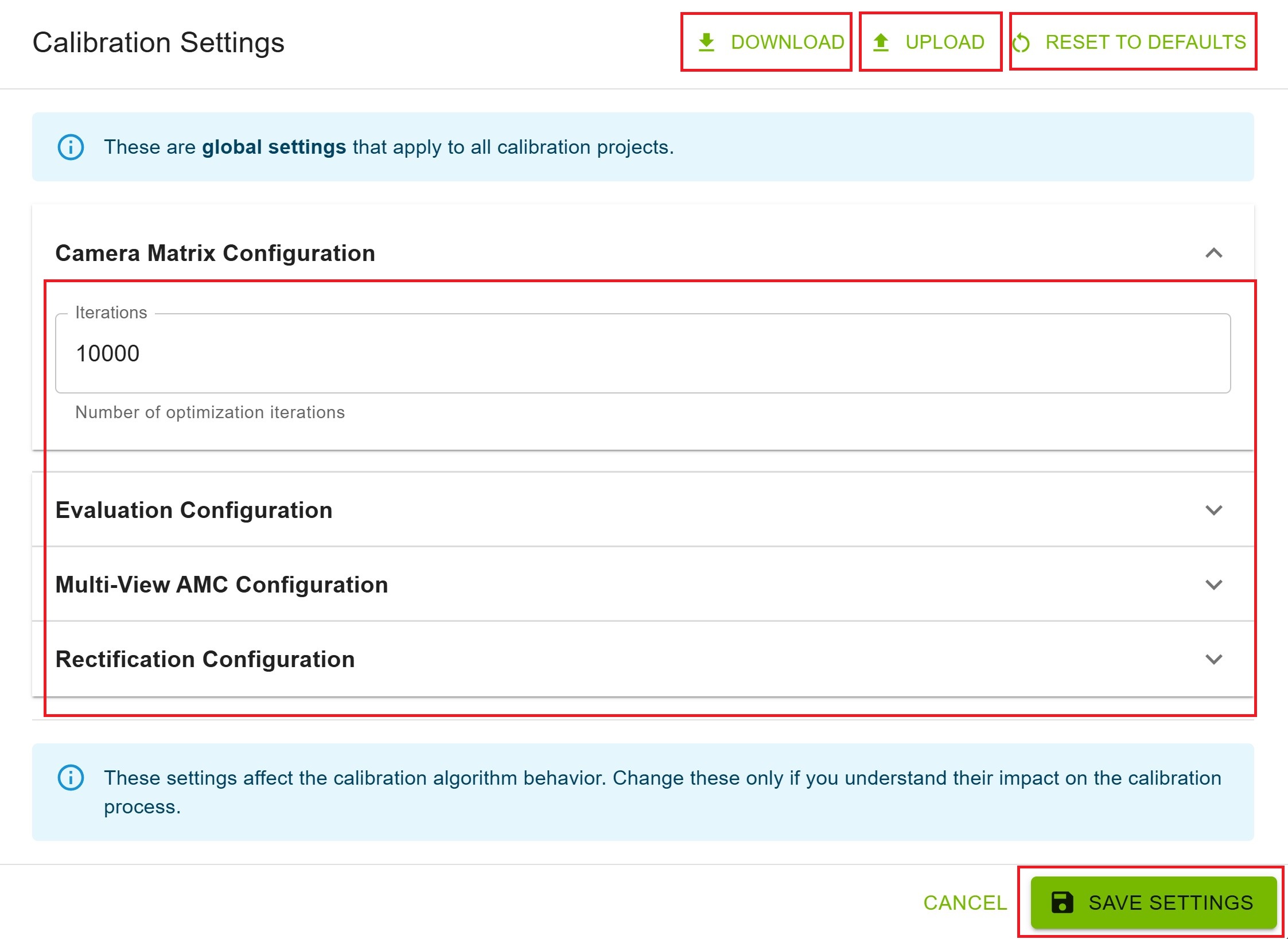 Settings Dialog