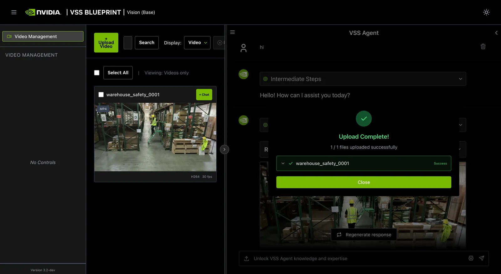Upload success popup