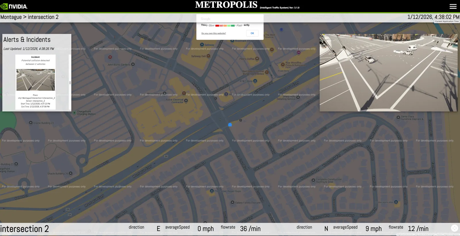 SDG video output visualized in Map UI