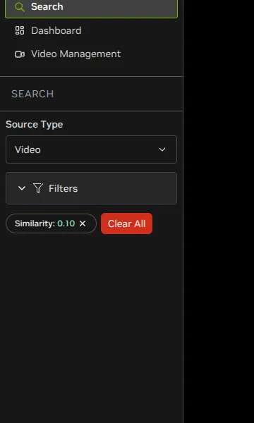 VSS Reference User Interface - Search Tab - Filter Tags