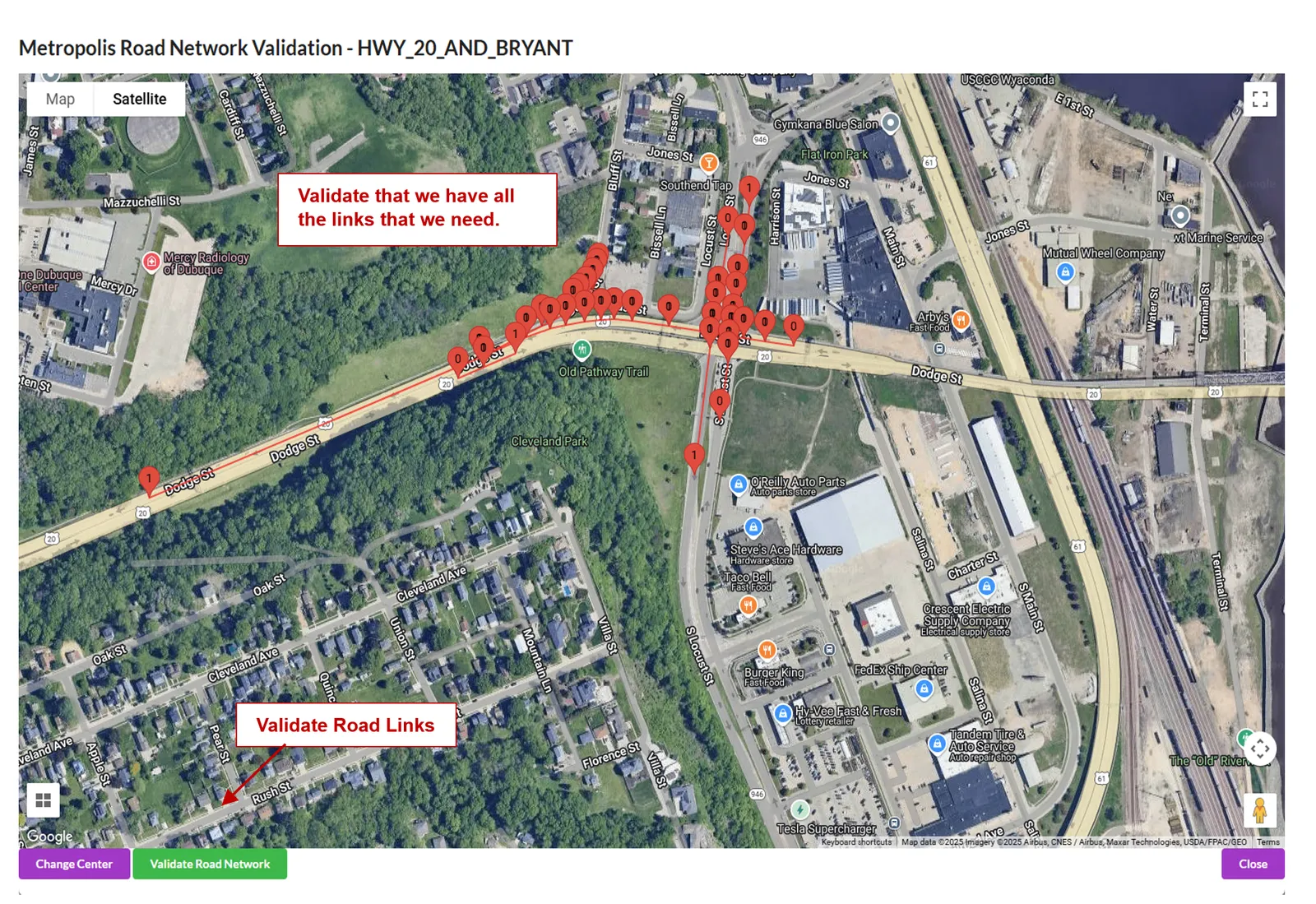 Road Link Validation Step 1