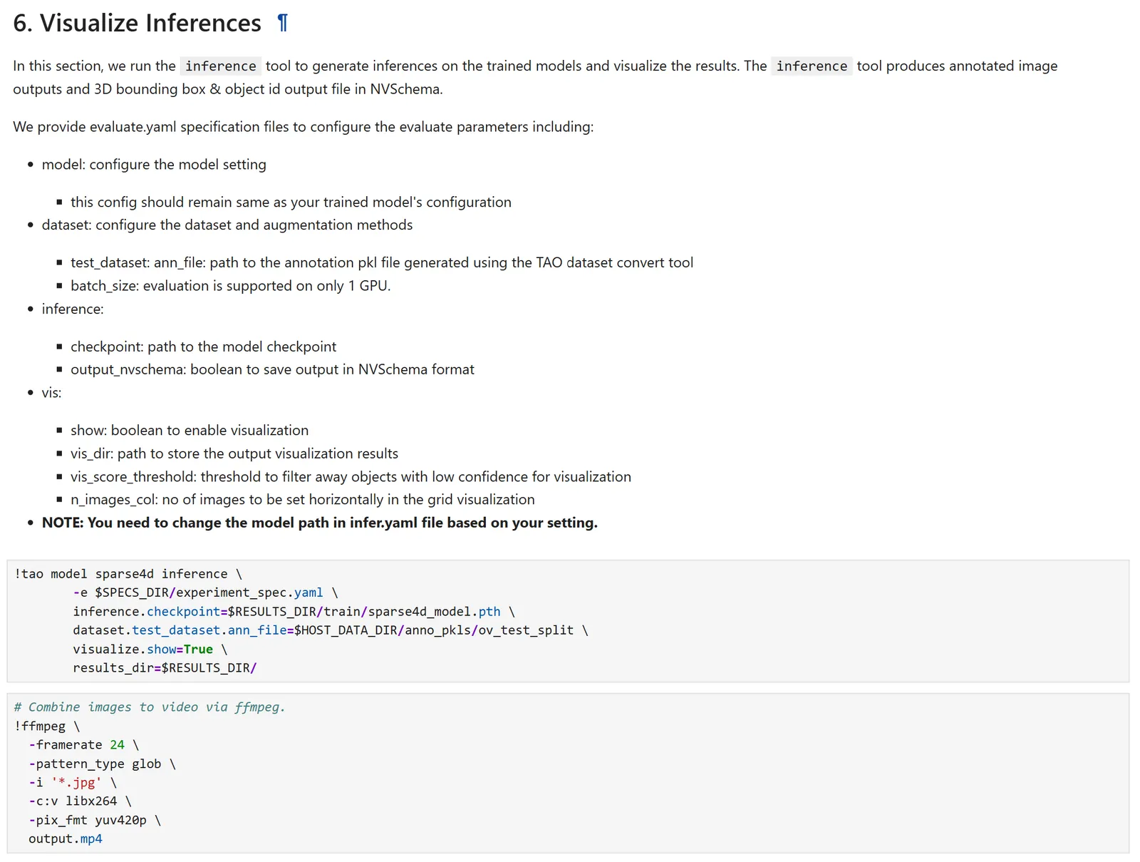TAO Sparse4D Inference