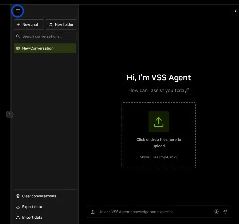 VSS Reference User Interface - Global Chat Sidebar - Chat Controls Open Close Icon