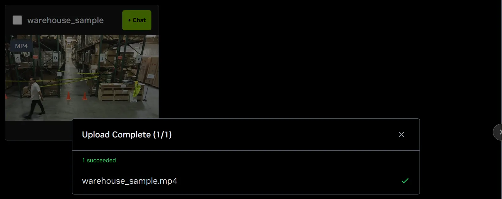Video uploaded successfully