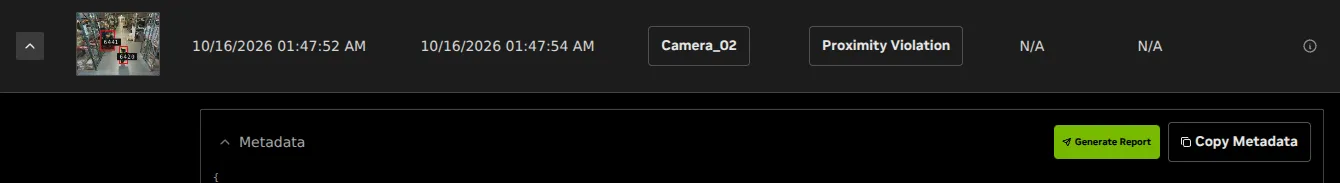 VSS Reference User Interface - Alerts Tab - Expandable Rows