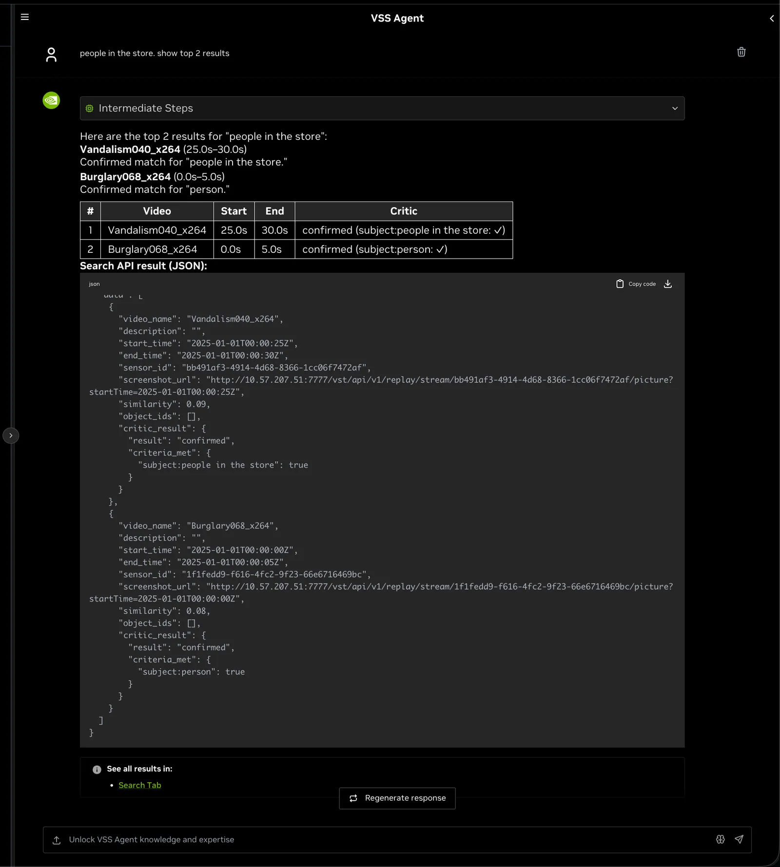 VSS Reference User Interface - Global Chat Sidebar - Insights