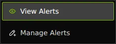 VSS Reference User Interface - Alerts Tab - Sidebar Navigation