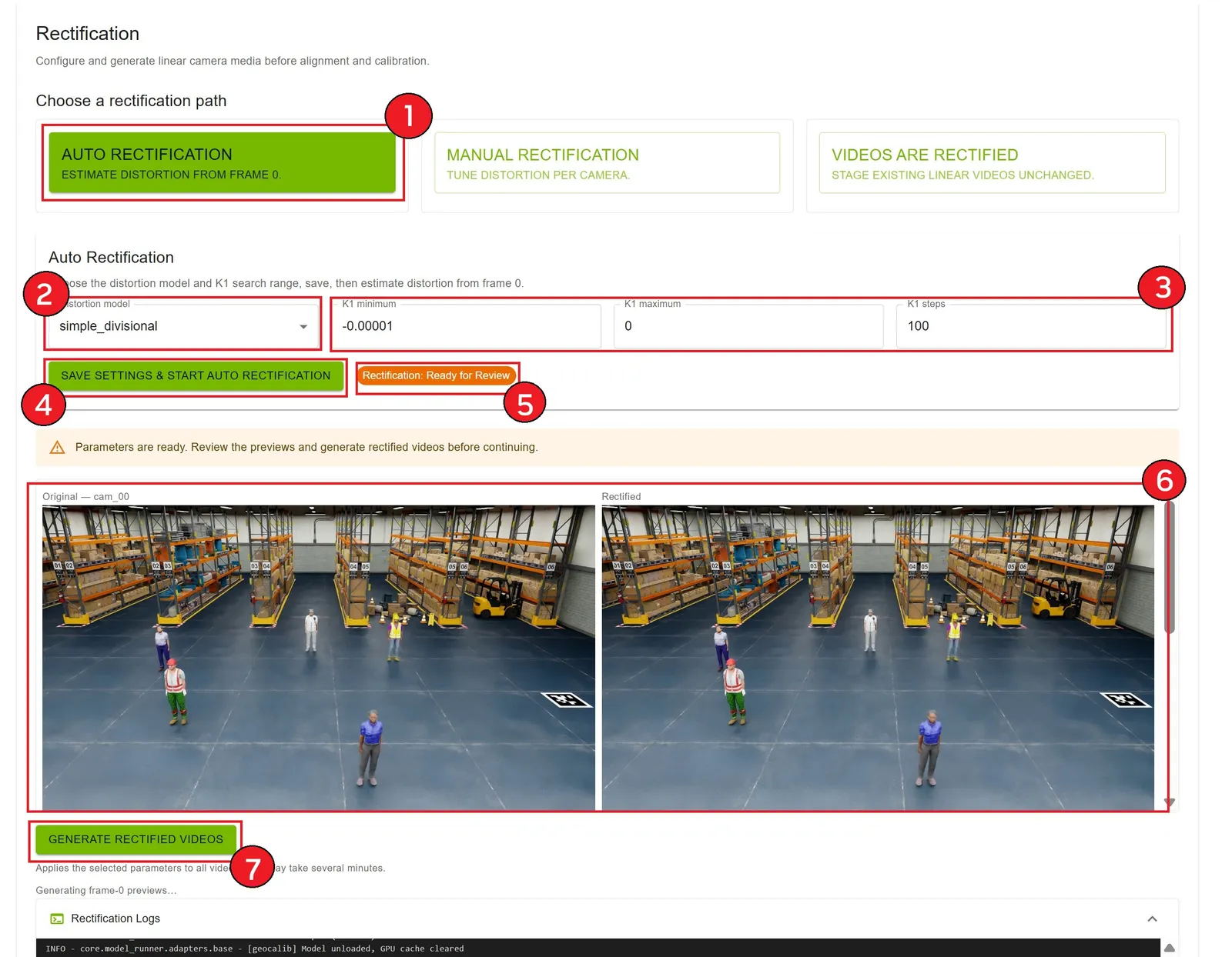Auto Rectification Step