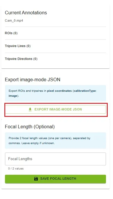 Export Image-Mode JSON