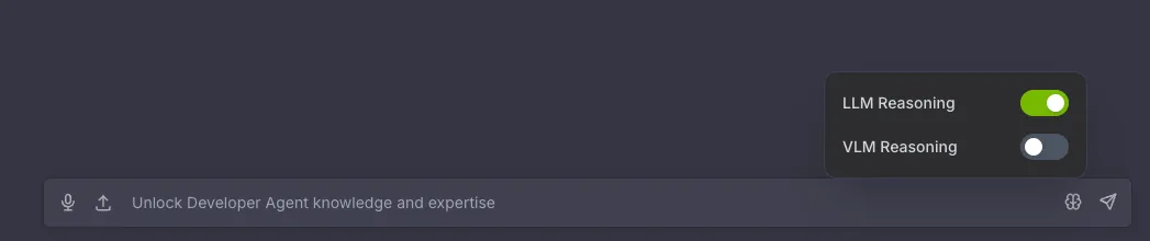 Reasoning toggles