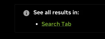 VSS Reference User Interface - Search Tab - Back to Search Tab link in agent response