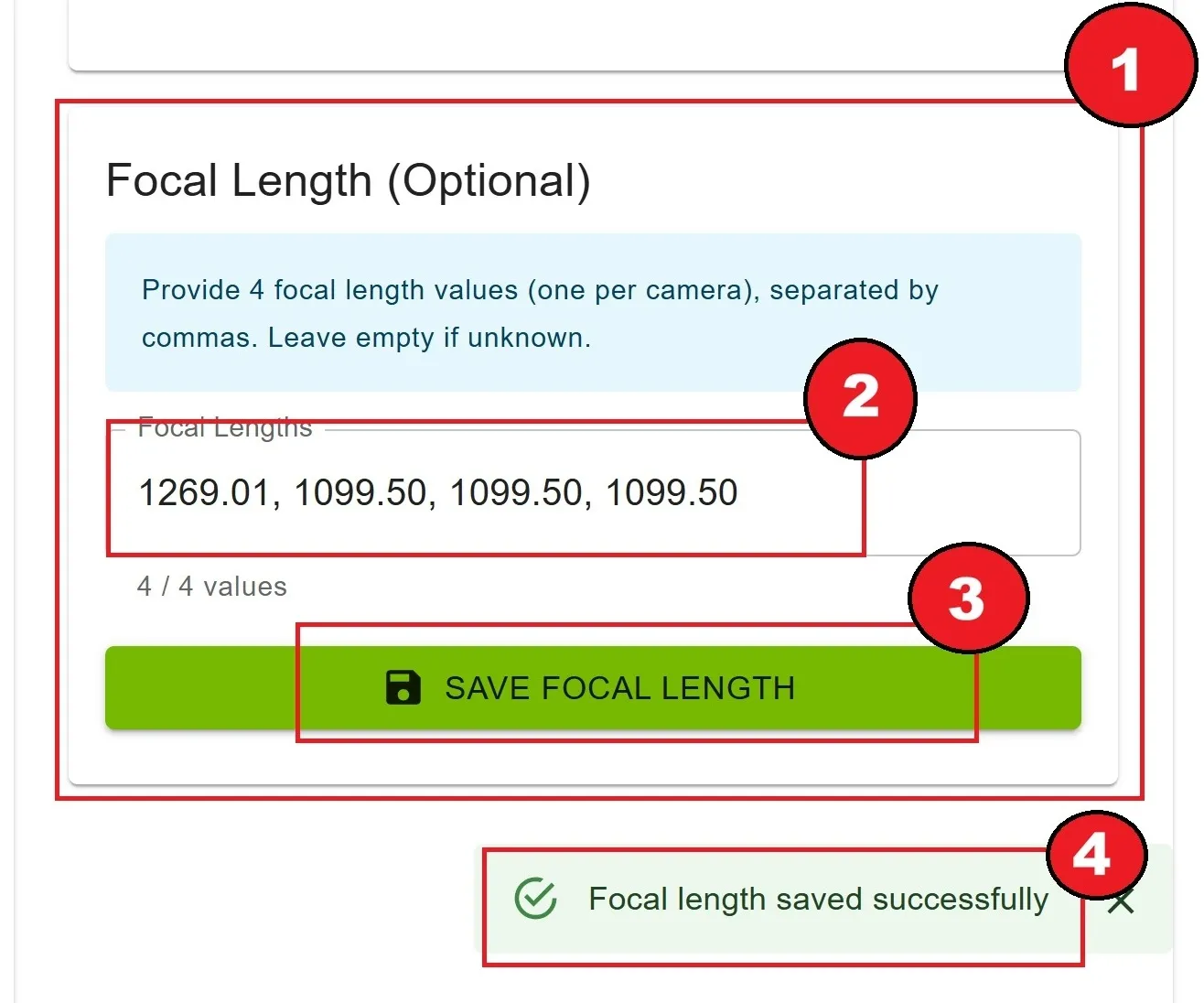 Focal Length Configuration