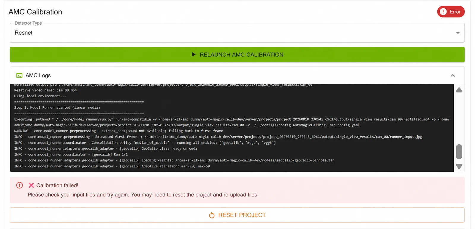 Project Reset