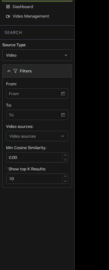 VSS Reference User Interface - Search Tab - Filter Button