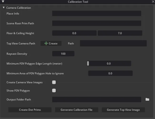 Camera Calibration Panel