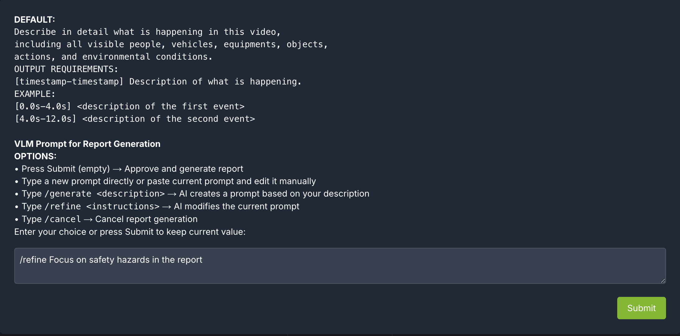 HITL: Refine the existing prompt based on descriptio