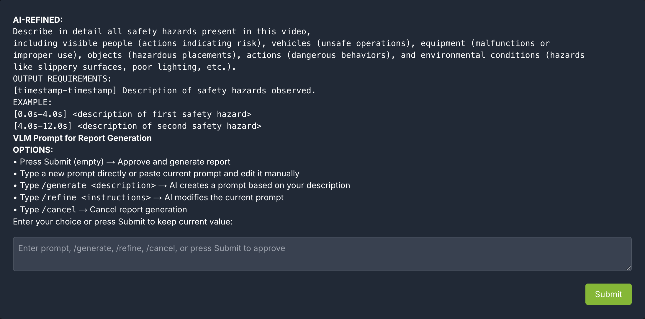 HITL: LLM-refined prompt result
