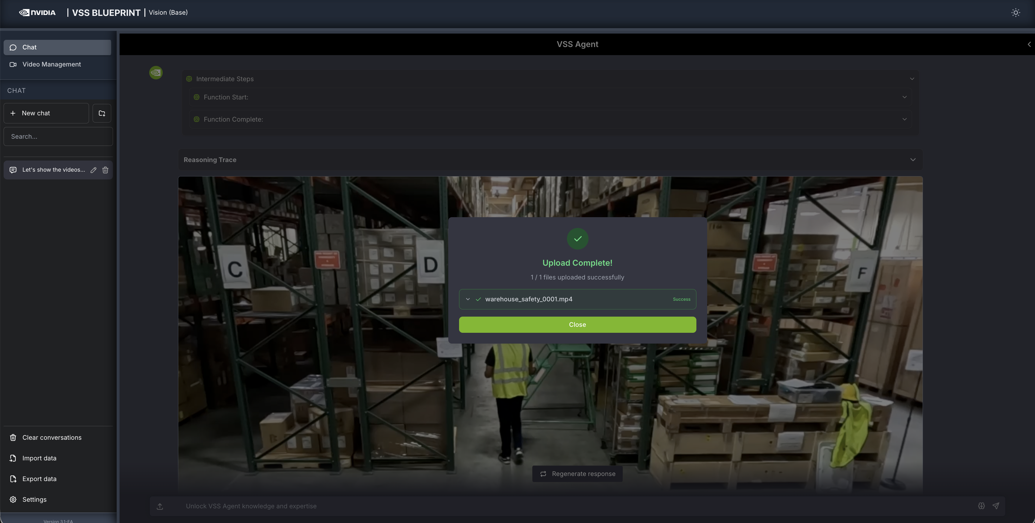 Upload success popup